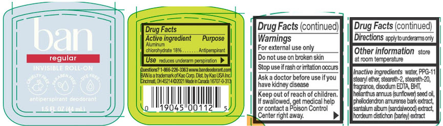 Pill image for Ban Roll-on Antiperspirant Deodorant Regular