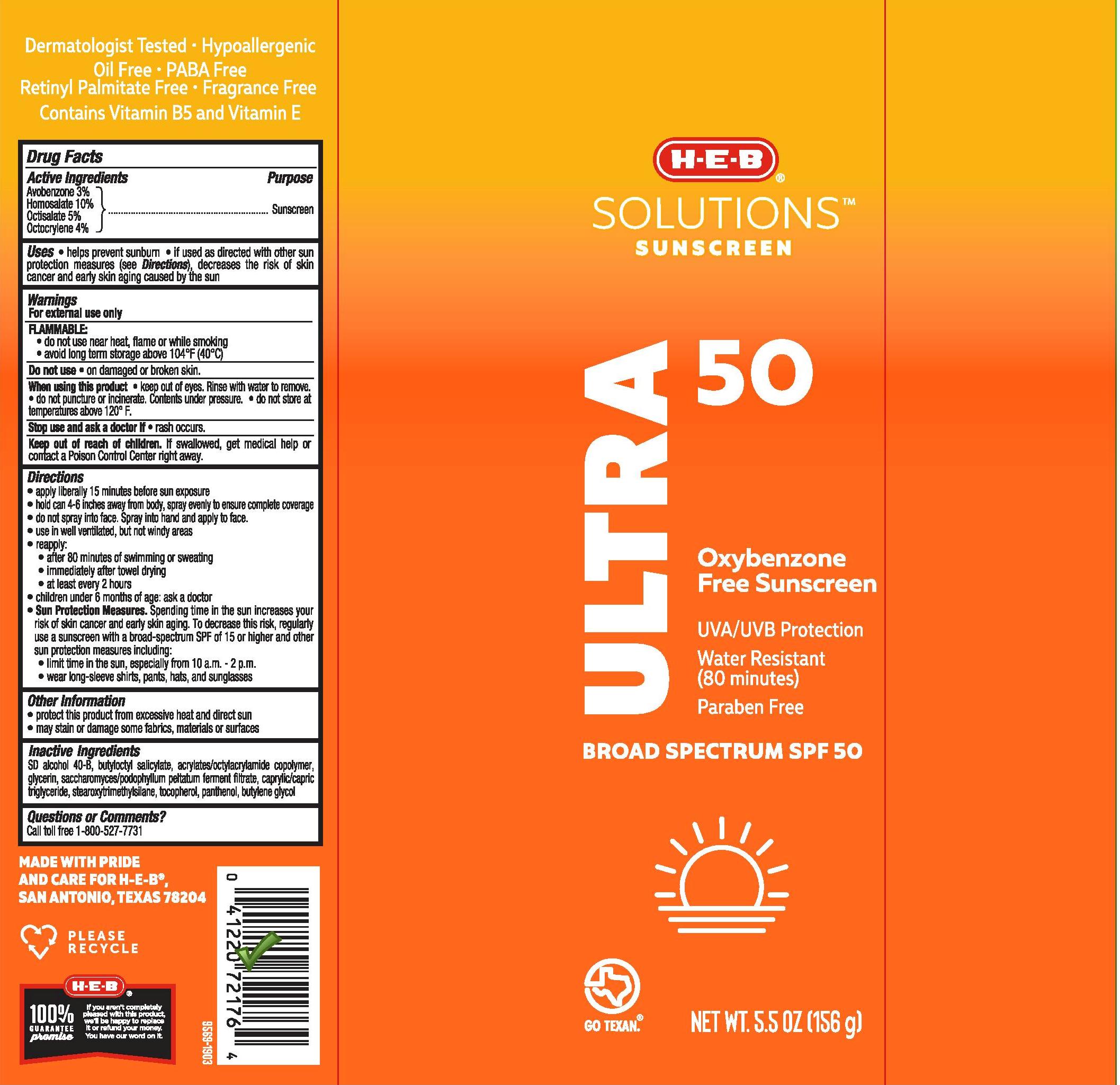 Pill image for H-e-b Solutions Sunscreen Mango Spf 50 Continuous Spray