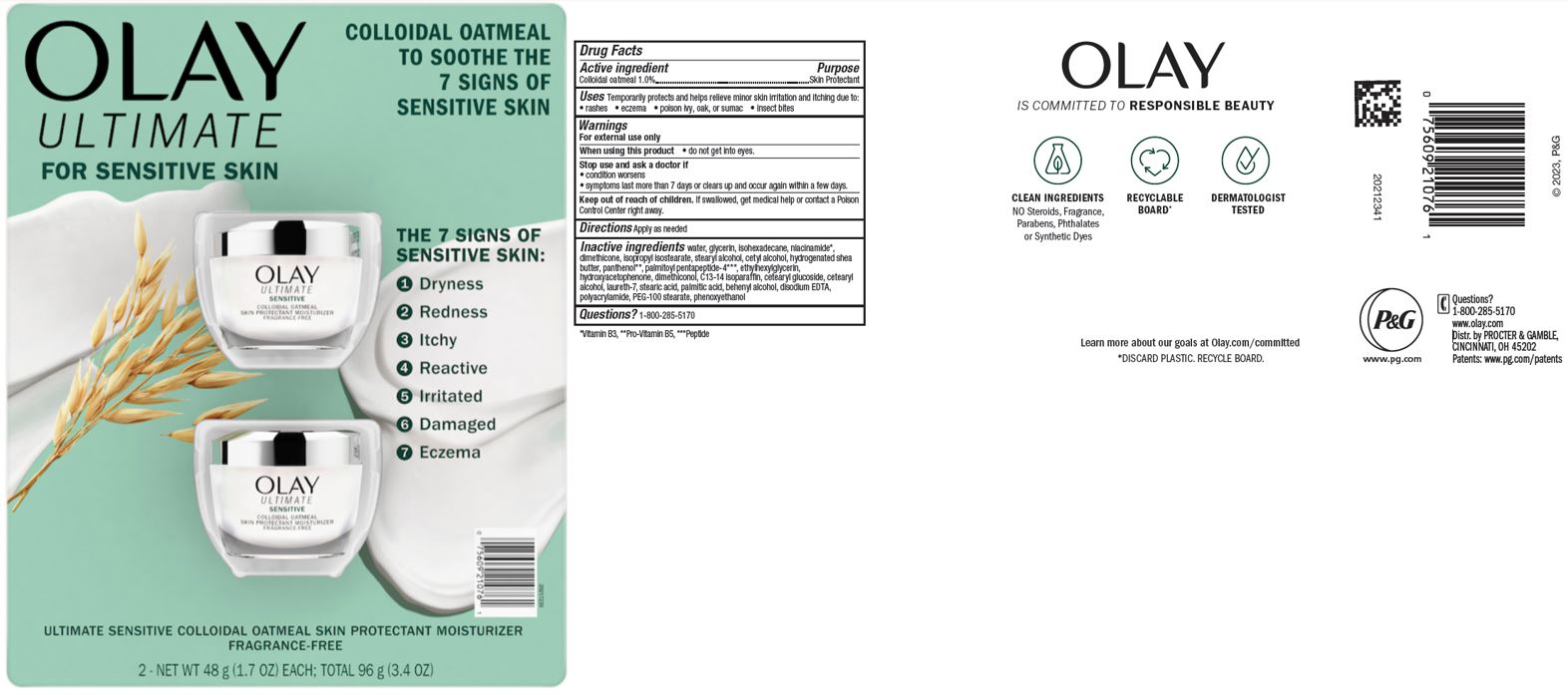 Pill image for Olay Ultra Sensitive Colloidal Oatmeal Skin Protectant Moisturizer Fragrance-free