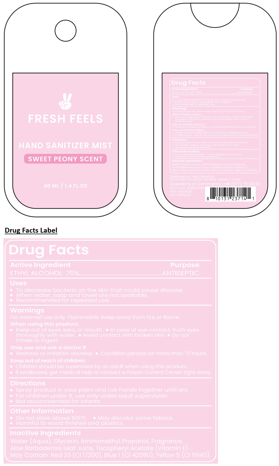 Pill image for Fresh Feels Hand Sanitizer Mist Sweet Peony Scent