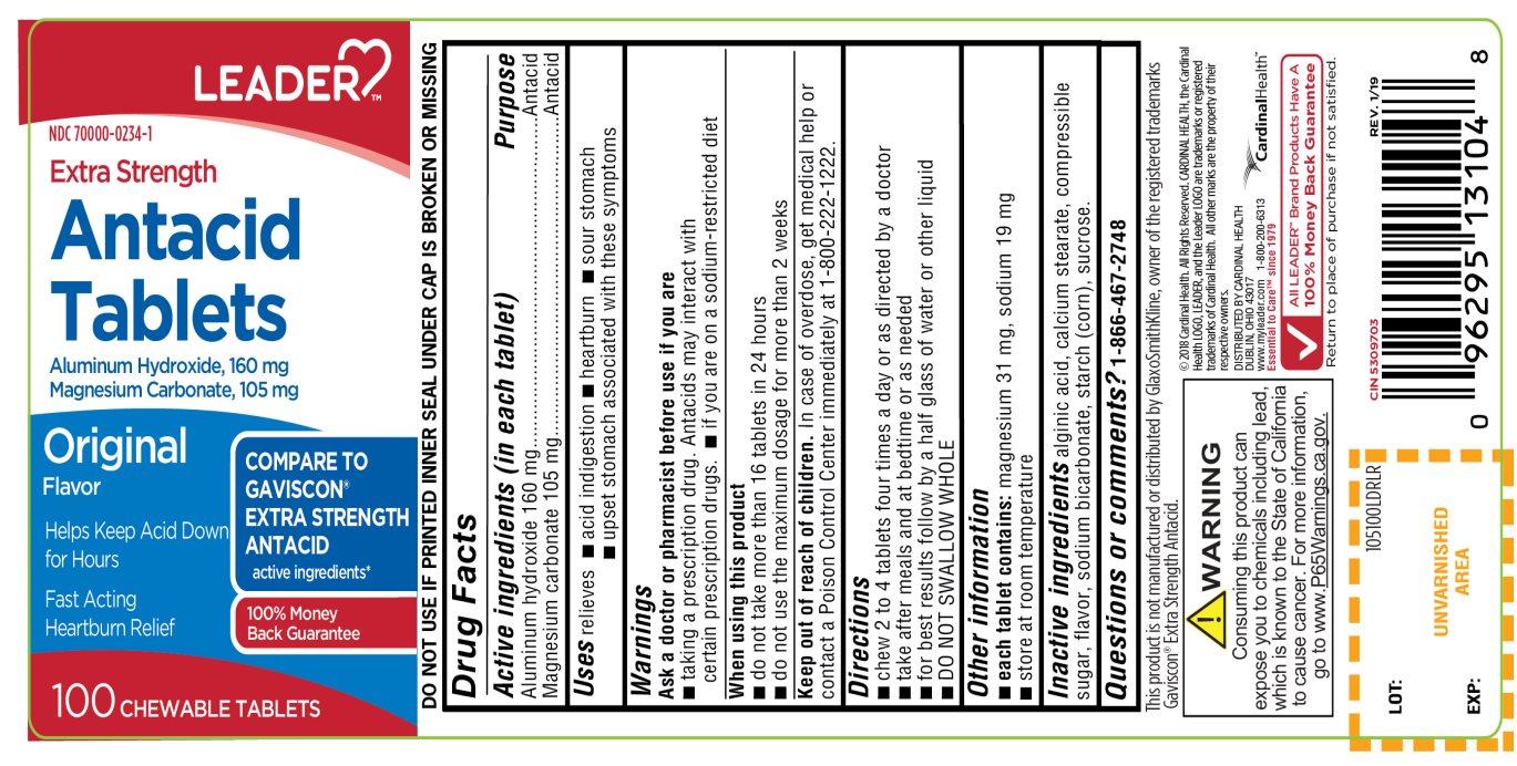 Pill image for Cardinal Health Antacid Tablets Extra Strength Original Flavor