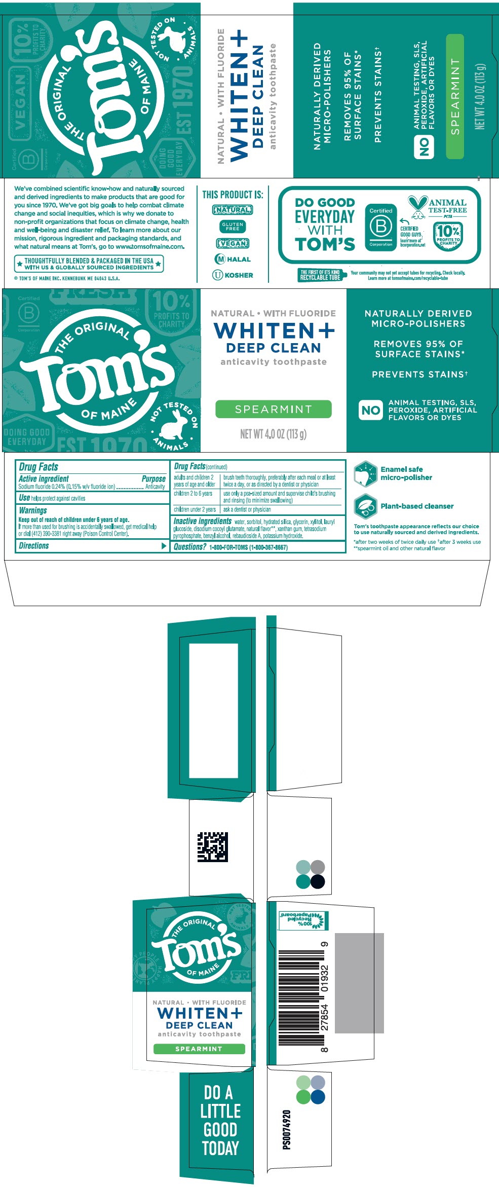 Pill image for tom's of maine deep clean spearmint