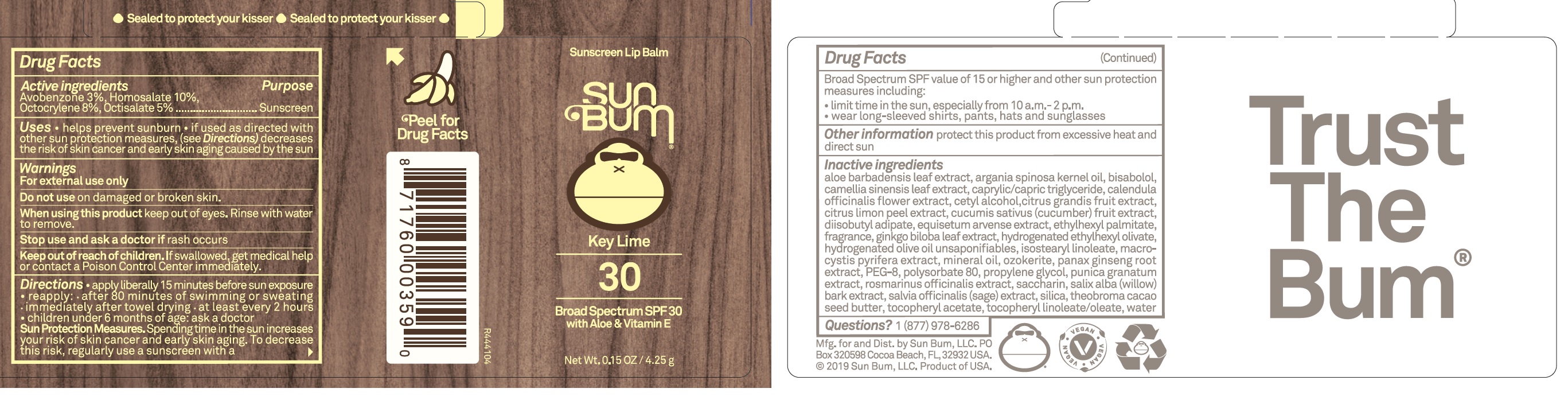 Pill image for Sun Bum Sunscreen Lip Balm Broad Spectrum Spf 30 Keylime