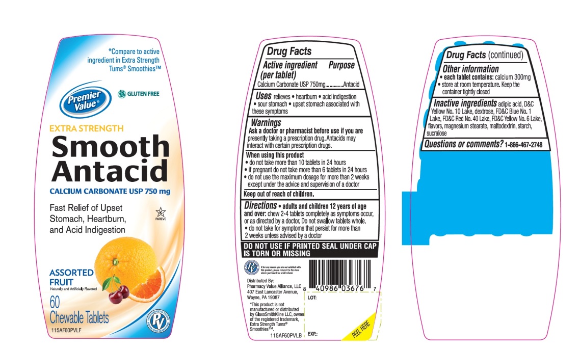 Pill image for Extra Strength Smooth Antacid Assorted Fruit Chewable Tablets