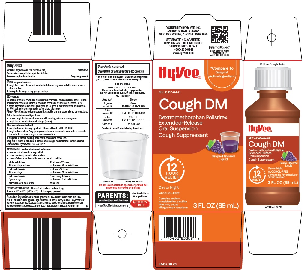 Pill image for Hy-vee, Inc. Cough Dm Drug Facts