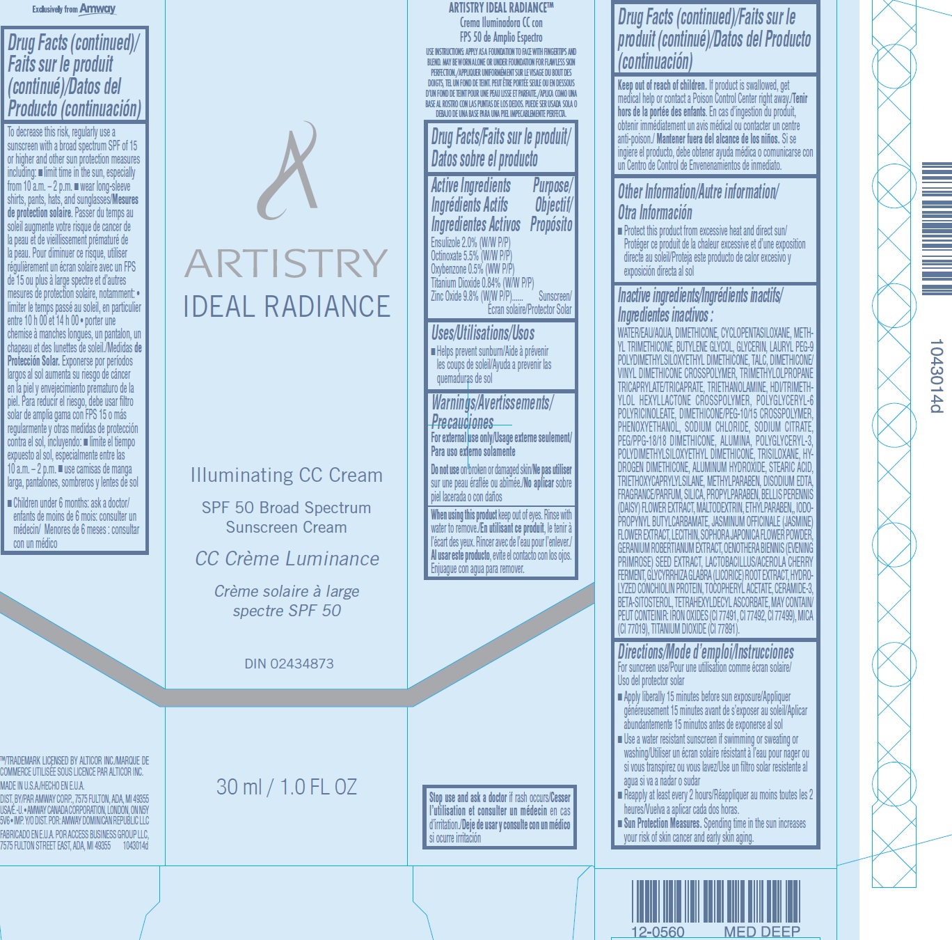 Pill image for Artistry Ideal Radiance Illuminating Cc Spf 50 Broad Spectrum Med/deep