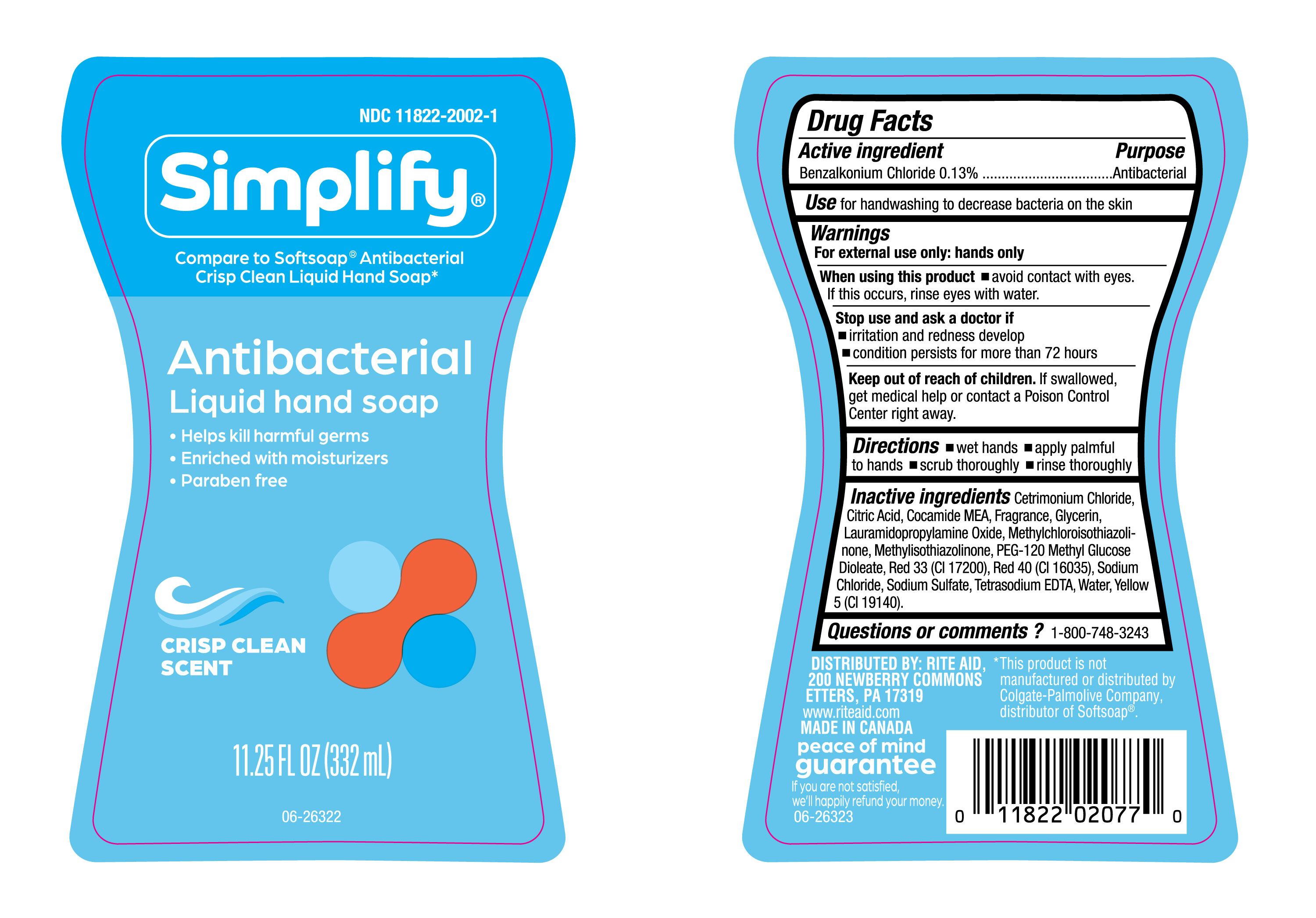 Pill image for Ndc-11822-2002-1, Simplify- Crisp Clean Scent