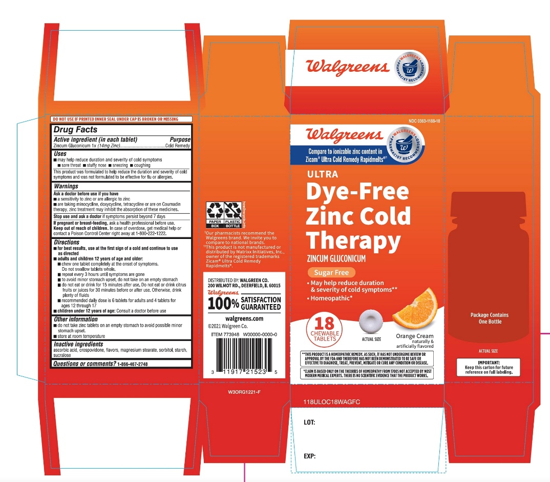 Pill image for Walgreens Ultra Dye-free Zinc Cold Therapy Orange Cream Flavor 18 Chewable Tablets