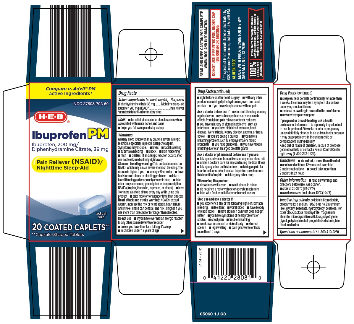 Pill image for Heb Ibuprofen Pm Drug Facts