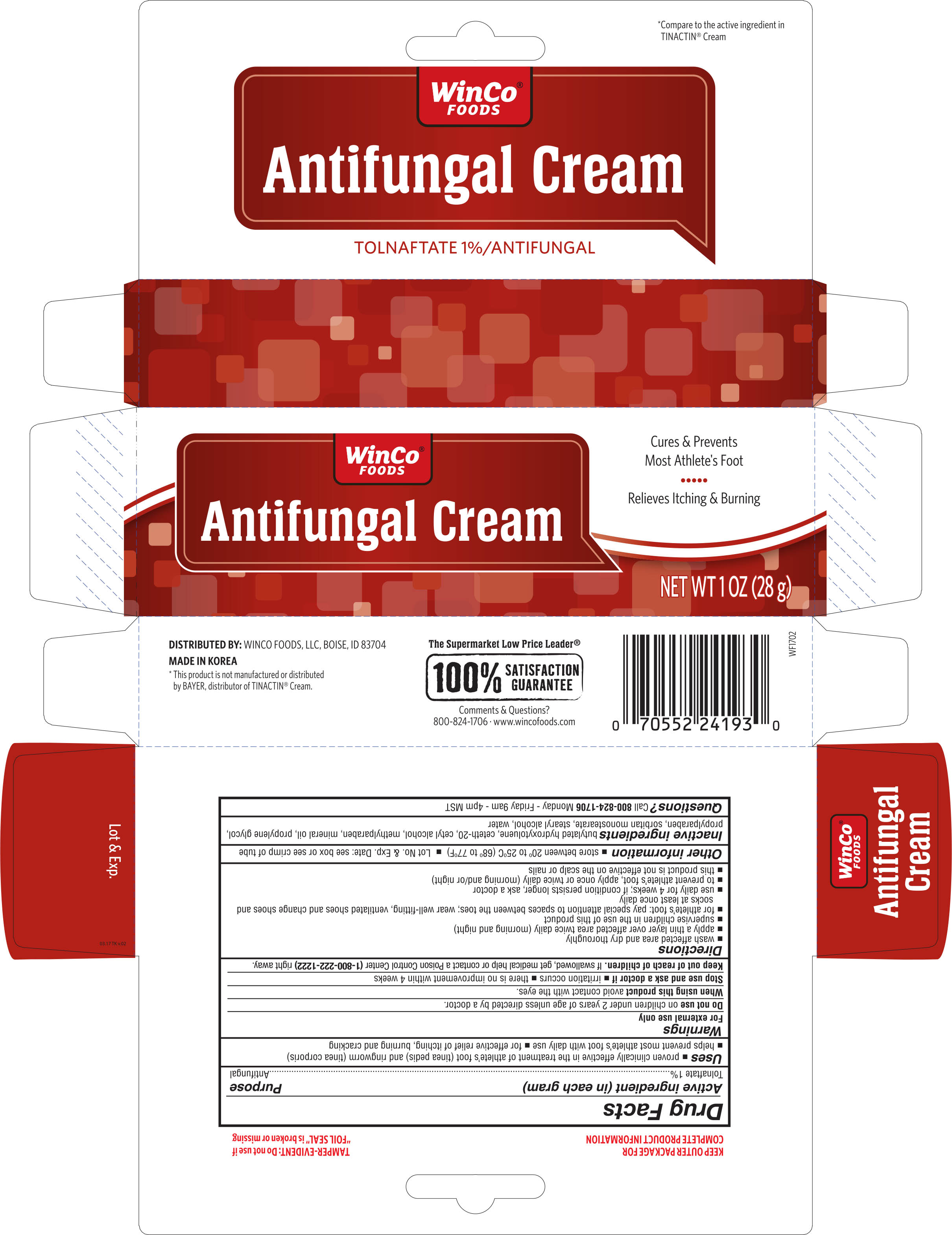 Pill image for Winco Antifungal Tolnaftate 1% Cream 1 Oz (24193, 2018)