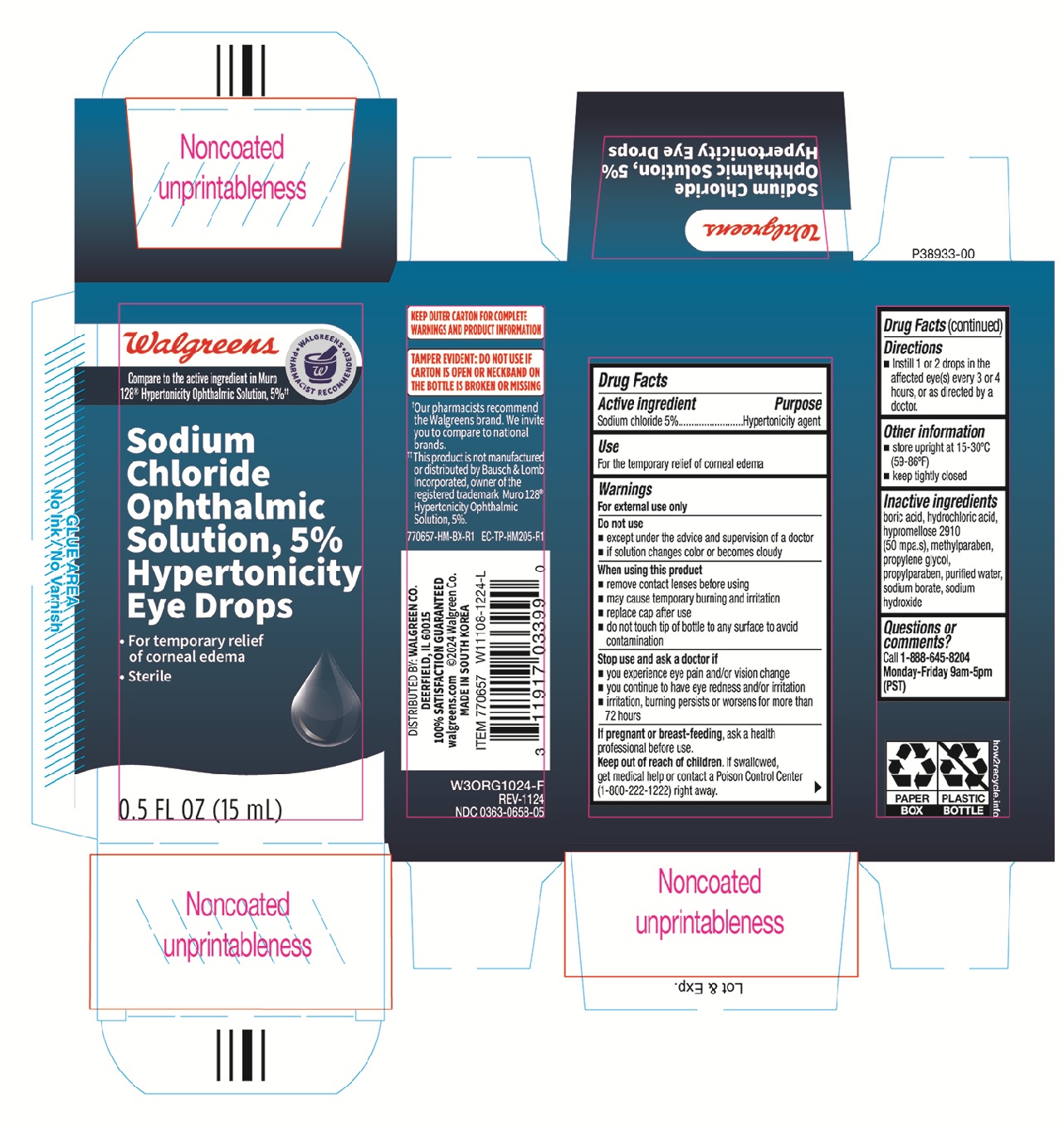 Pill image for Walgreens Sodium Chloride Ophthalmic Solution 5% Hypertonicity Eye Drops 0.5oz 770657 (nbe Muro128)
