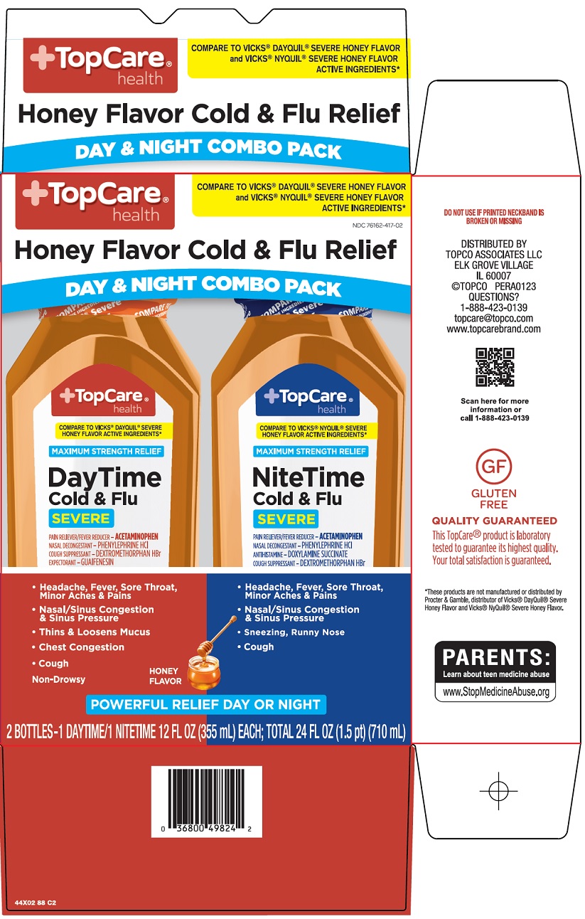 Pill image for Topco Associates Llc. Honey Flavor Cold & Flu Relief Drug Facts