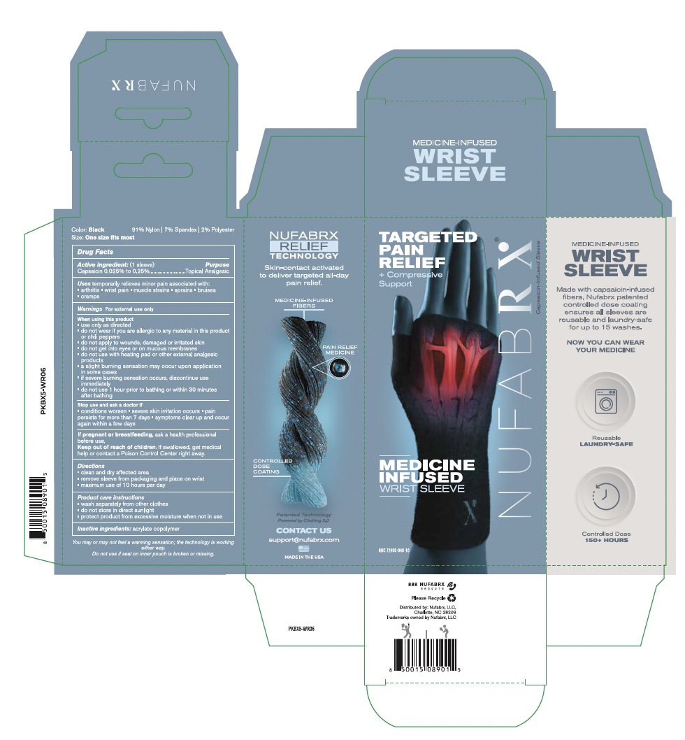 Pill image for Nufabrx Medicine Infused Wrist Sleeve 72490-040