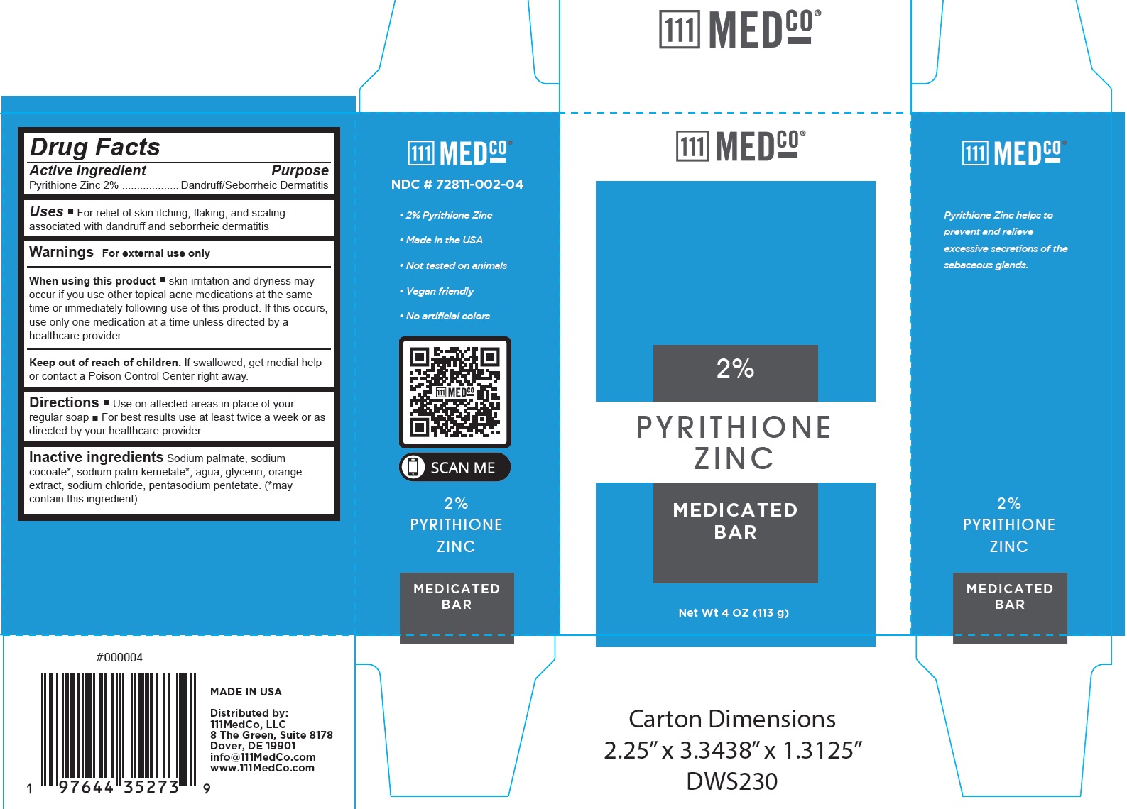 Pill image for 111medco Medicated Bar 2% Pyrithione Zinc