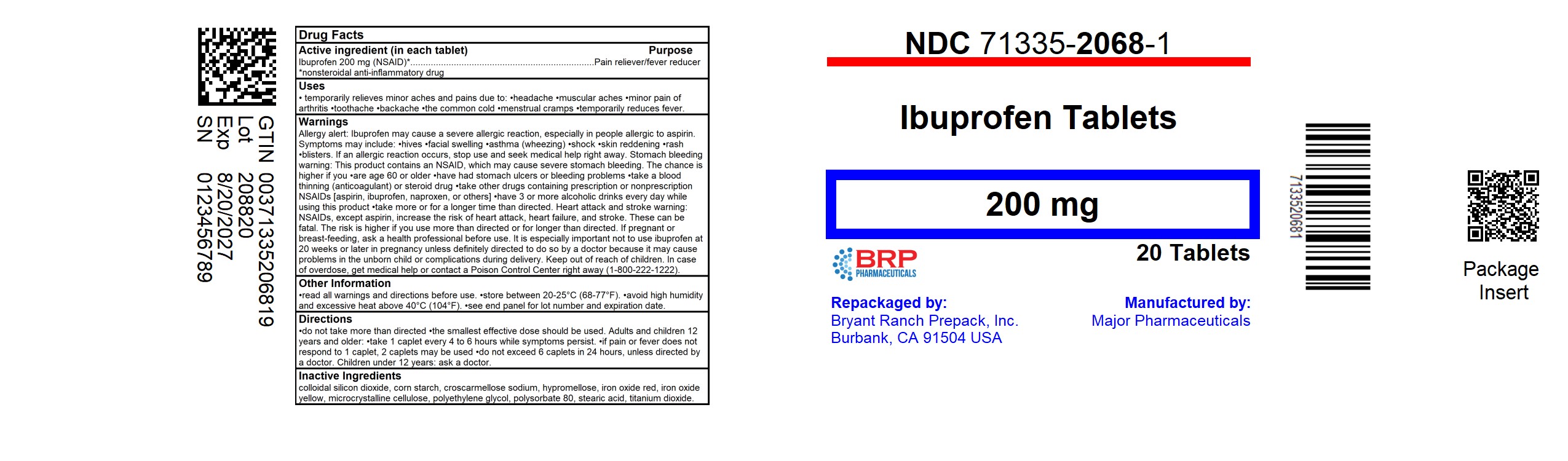Pill image for Major Pharmaceuticals Ibuprofen Tablets, 200mg Drug Facts