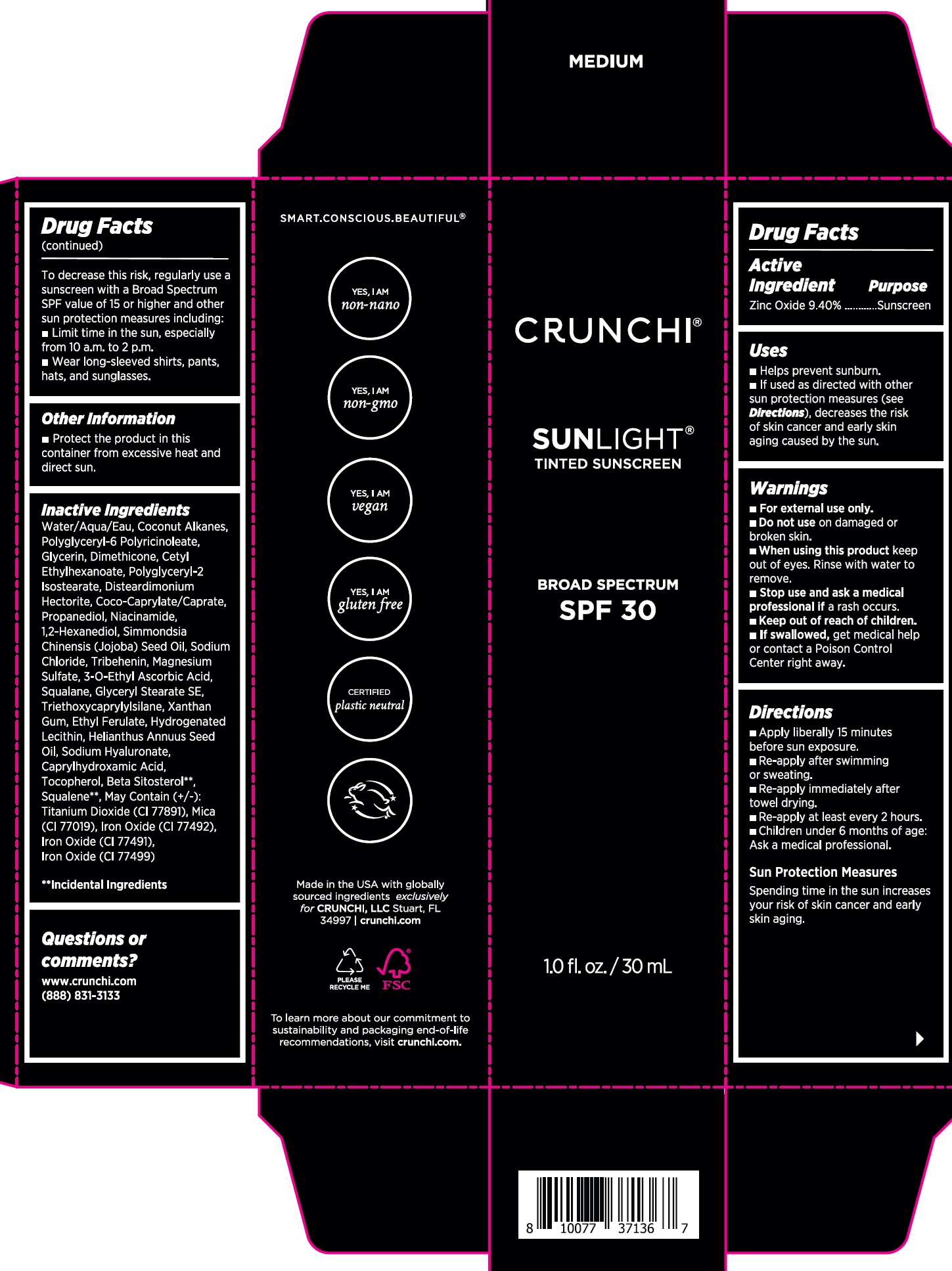 Pill image for Crunchi Sunlight Tinted Sunscreen Spf 30, Medium