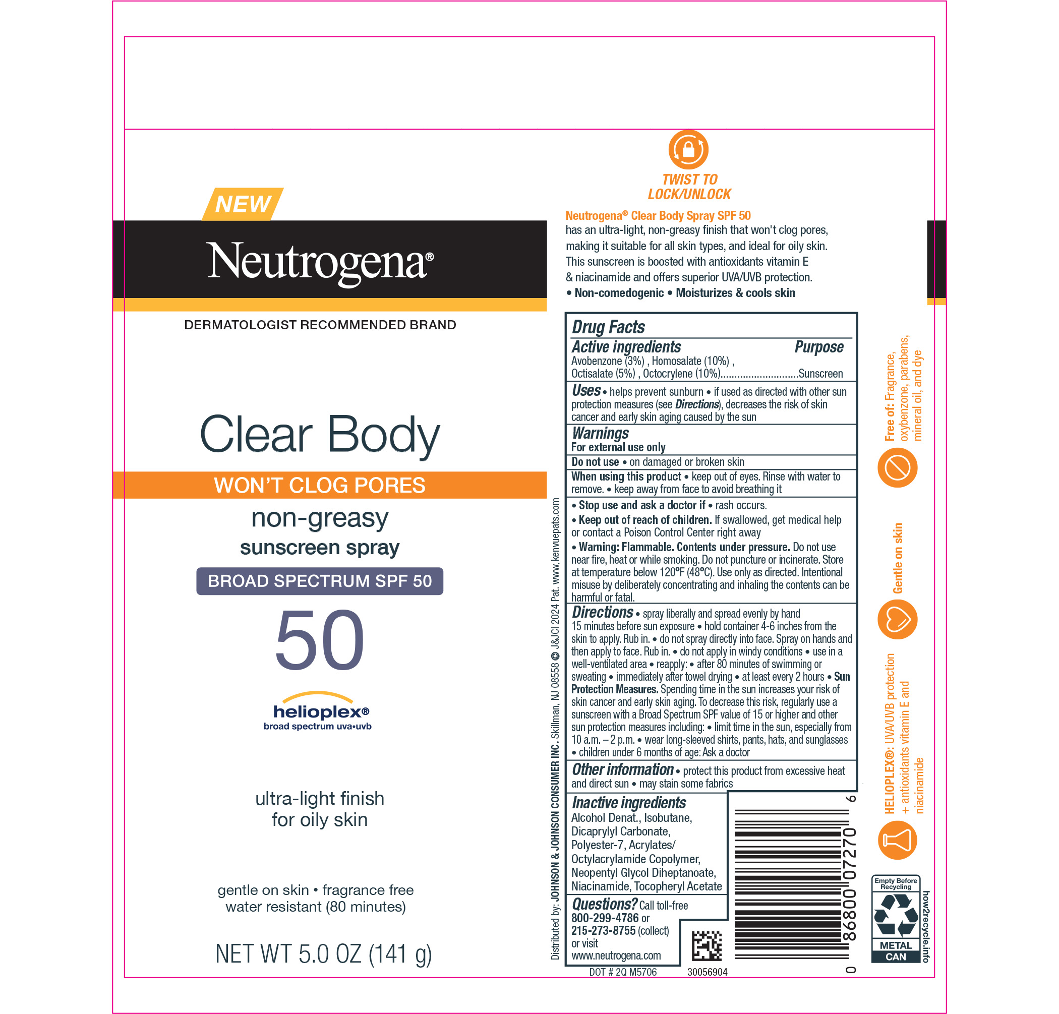Pill image for Neutrogena Clear Body Sunscreen Spray Spf 50