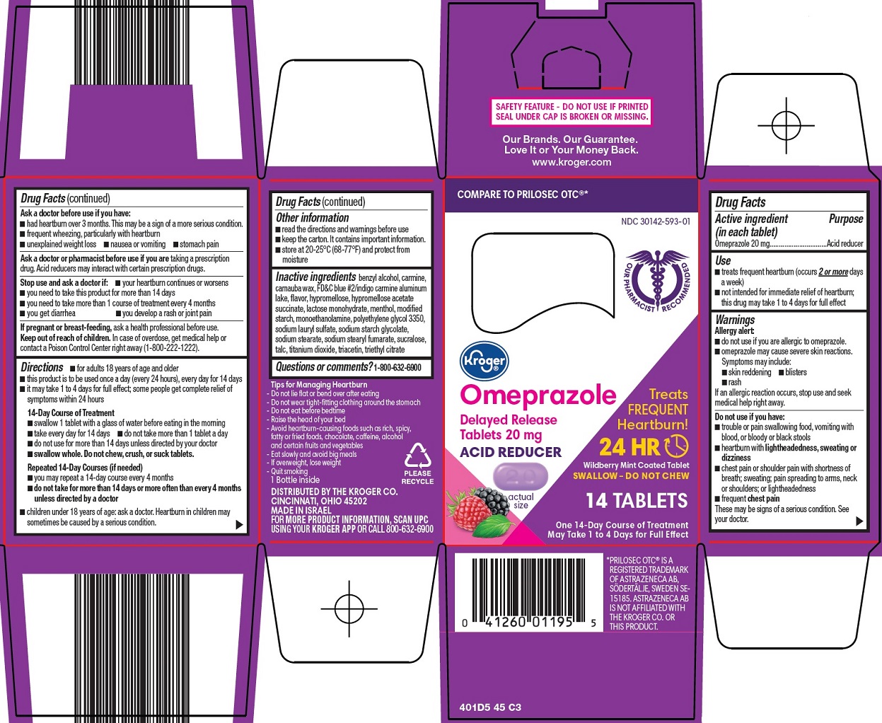 Pill image for Kroger Co. Omeprazole Drug Facts