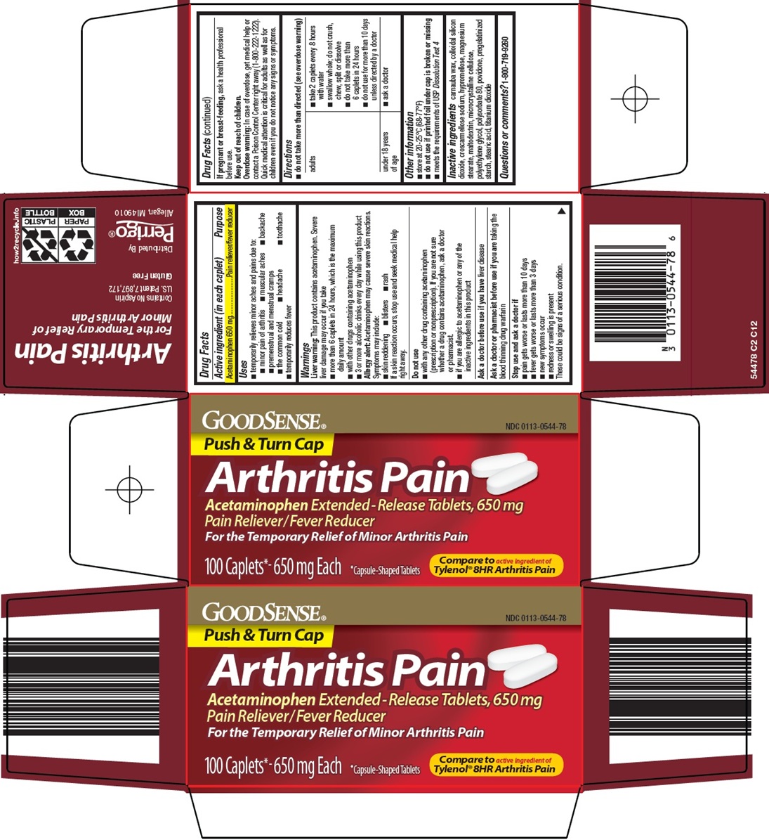 Pill image for Perrigo Arthritis Pain Drug Facts