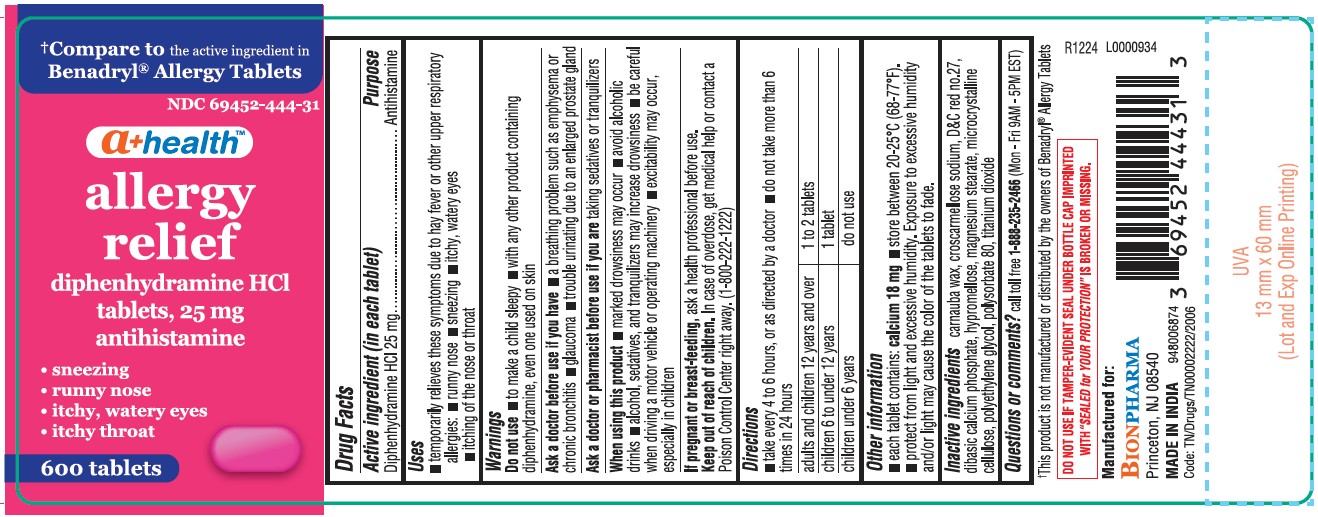 Pill image for Diphenhydramine Hcl 25 Mg Tablet, A+ Health, Allergy Relief