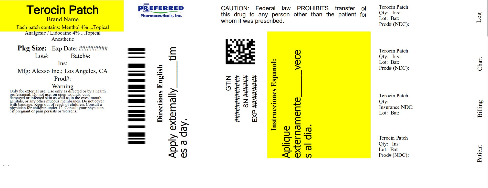 Pill image for Terocin Patch