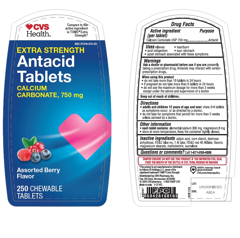 Pill image for 903r_cvs_51316-913_calcium Carbonate 750 Mg Chewable Tablets - Assorted Berries