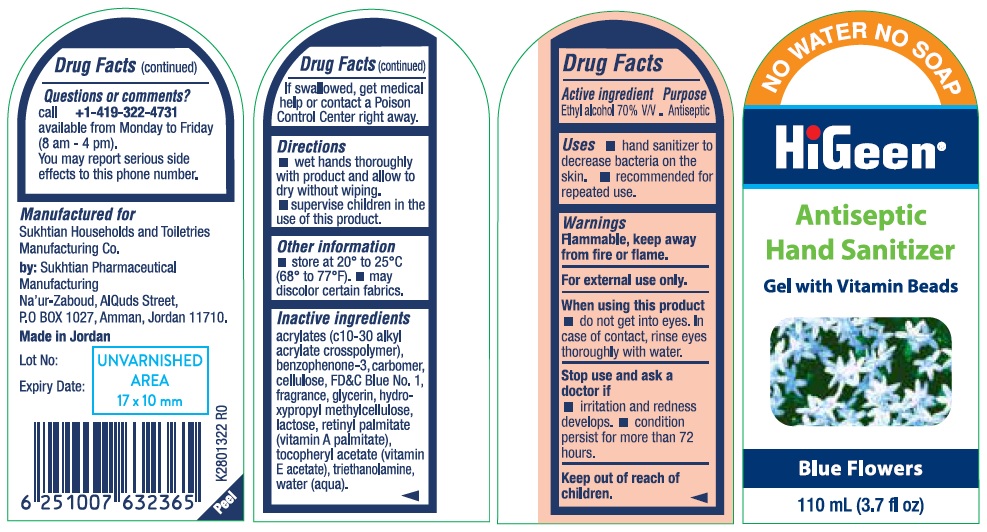 Pill image for Higeen Antiseptic Hand Sanitizer Gel With Vitamin Beads Blue Flowers