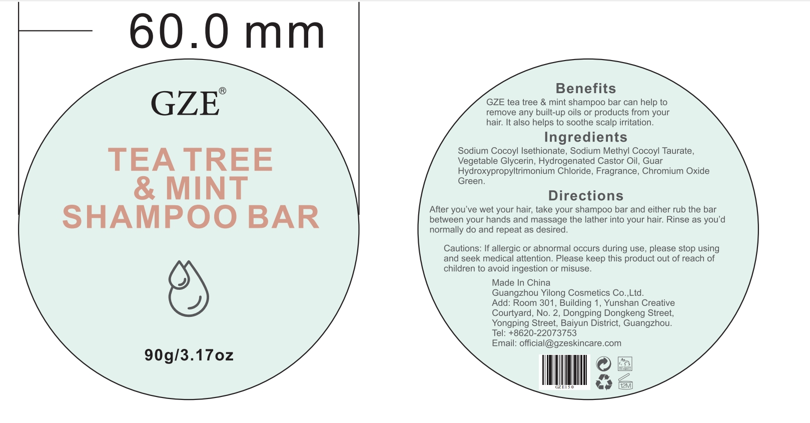 Pill image for Gze Tea Tree Mint Shampoo Bar