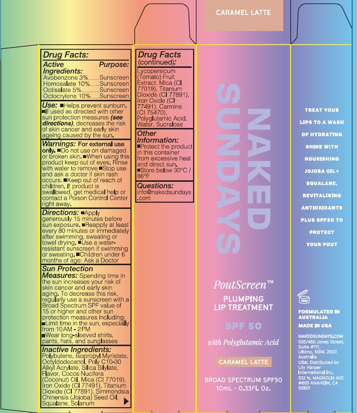 Pill image for naked sundays poutscreen plumping lip treatment caramel latte 10ml