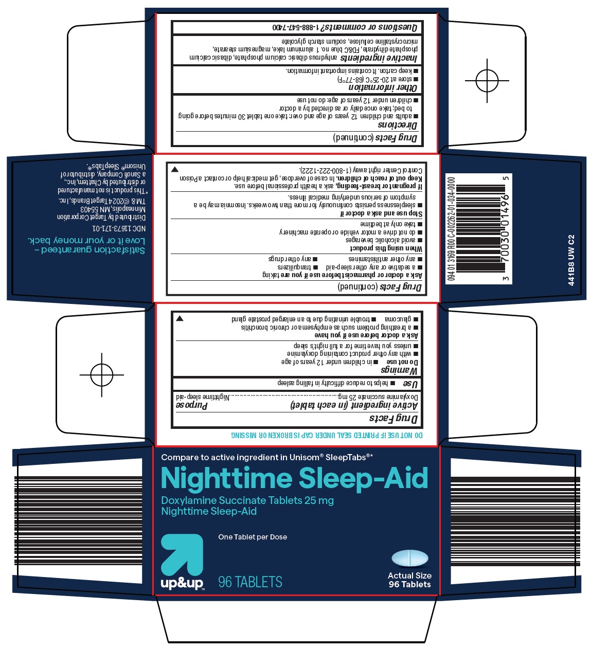 Pill image for Target Corporation Nighttime Sleep-aid Drug Facts