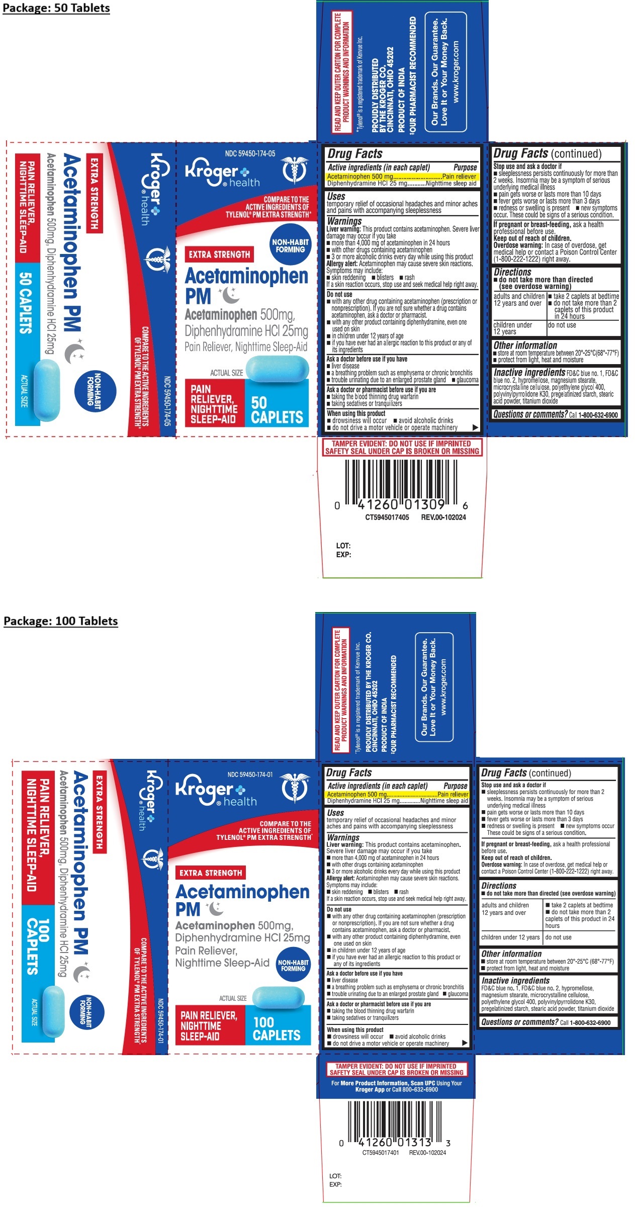 Pill image for Kroger Extra Strength Acetaminophen Pm Caplet