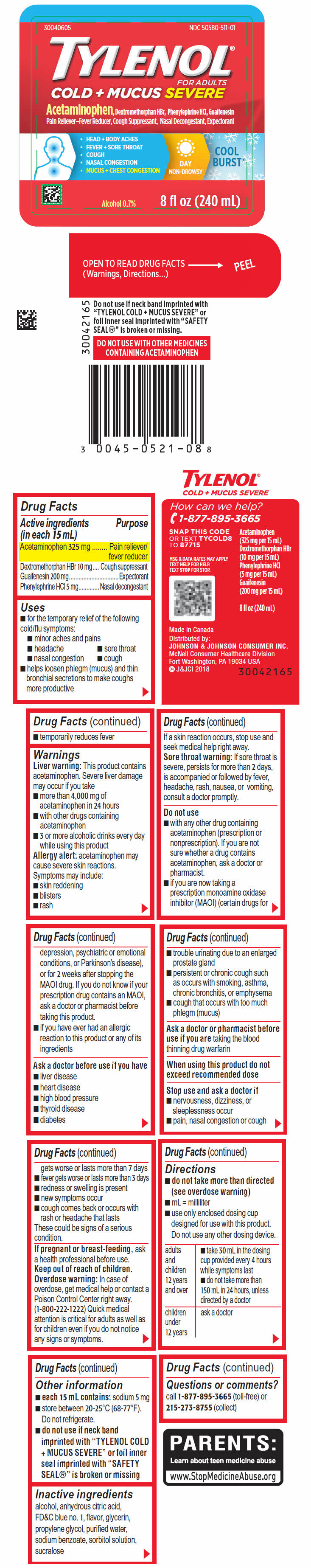 Pill image for Tylenol Cold + Mucus Severe