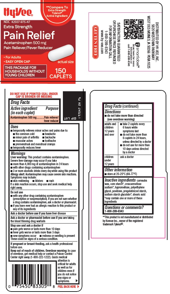 Pill image for Hy-vee, Inc. Pain Relief Drug Facts