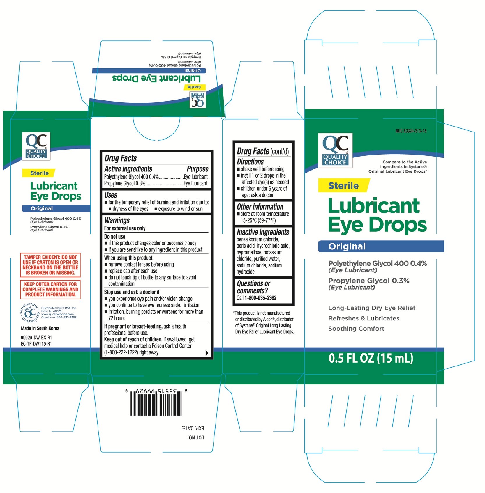 Pill image for Qc Original Lubricant Eye Drops 0.5fl.oz (nbe Systane Original) 99929 (prop Gly)