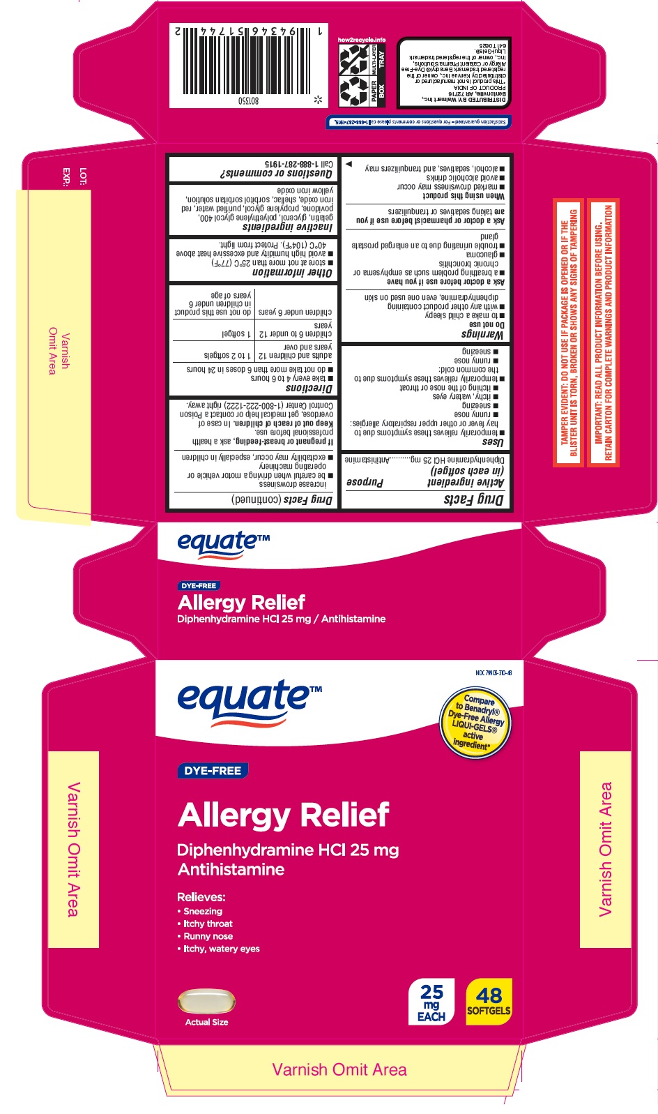 Pill image for Walmart Diphenhydramine Hydrochloride 25 Mg Softgels