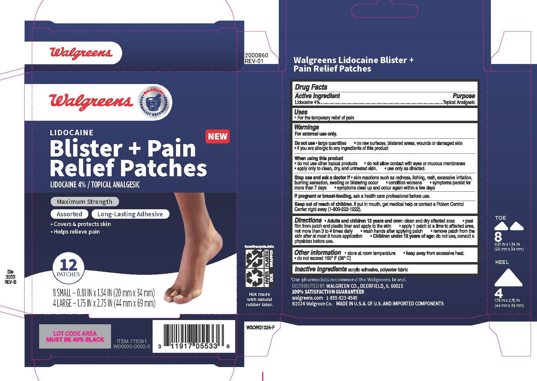 Pill image for Lidocaine Blister + Pain Relief Patches