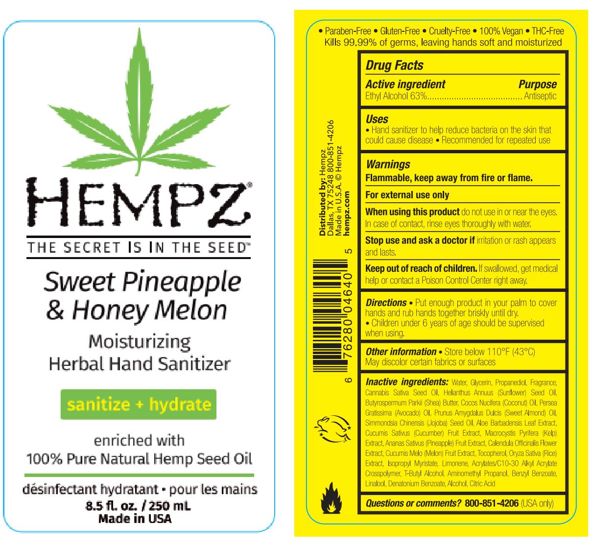 Pill image for Hempz Sweet Pineapple & Honey Melon Moisturizing Herbal Hand Sanitizer