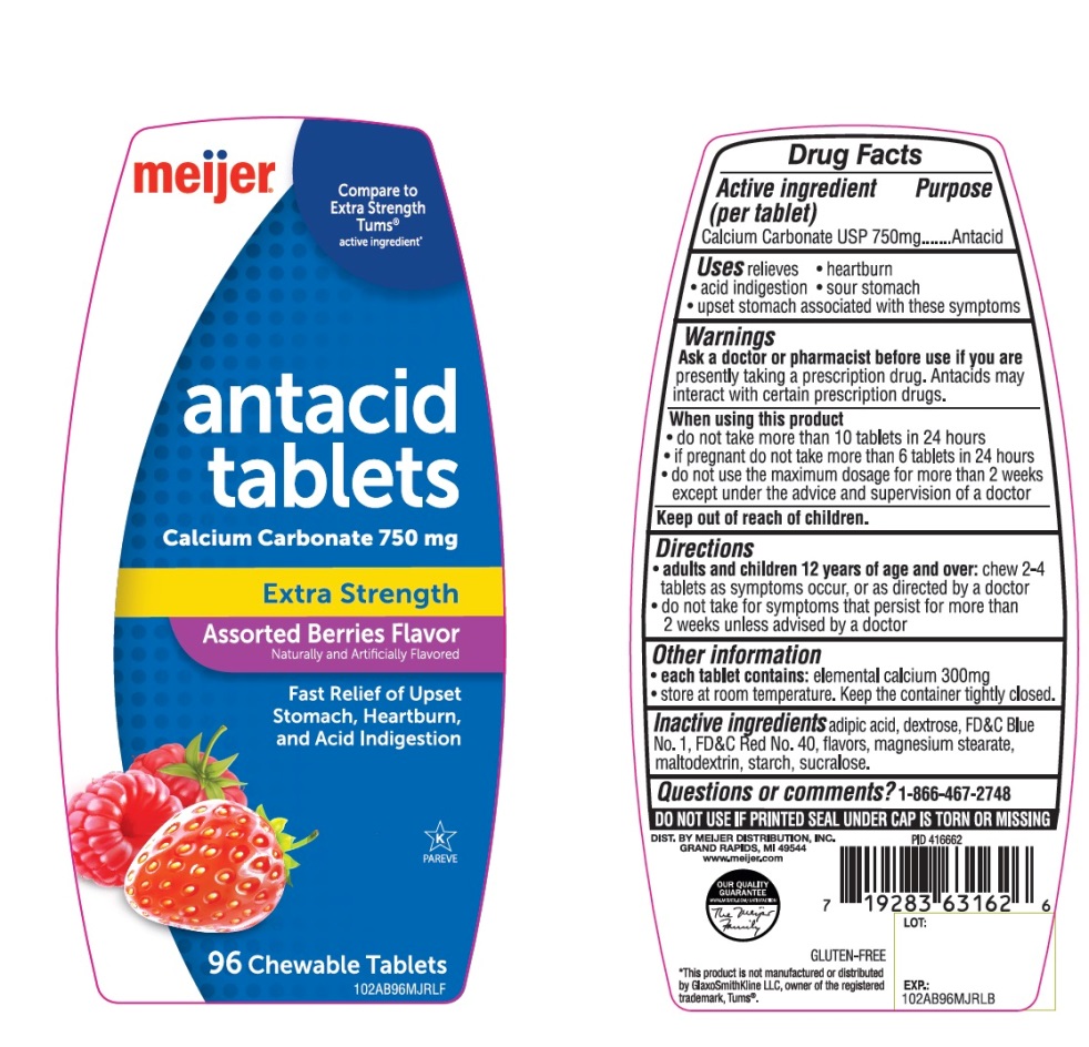 Pill image for Meijer Extra Strength Calcium Carbonate Assorted Berries Chewable Tablets