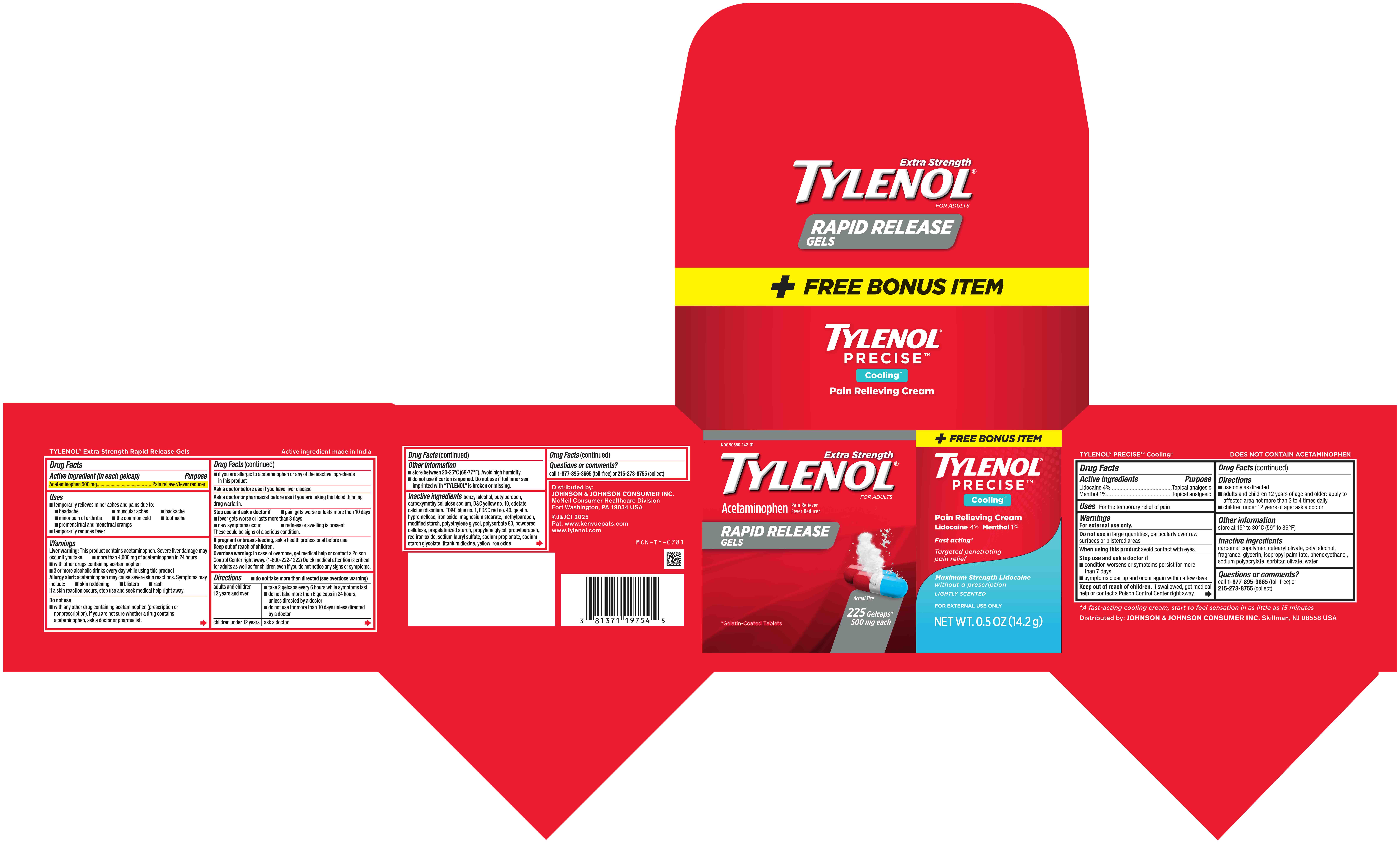 Pill image for Tylenol® Extra Strenght / Tylenol® Precise Cooling Pain Relief