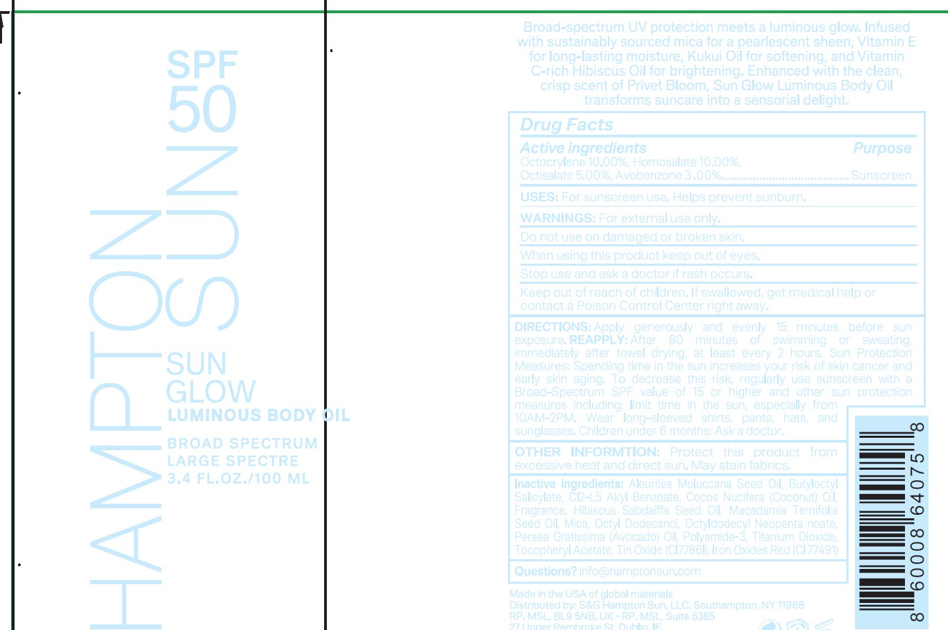 Pill image for Hampton Sun Spf50 Sunshield Body Glow Oil (is0397-hs)