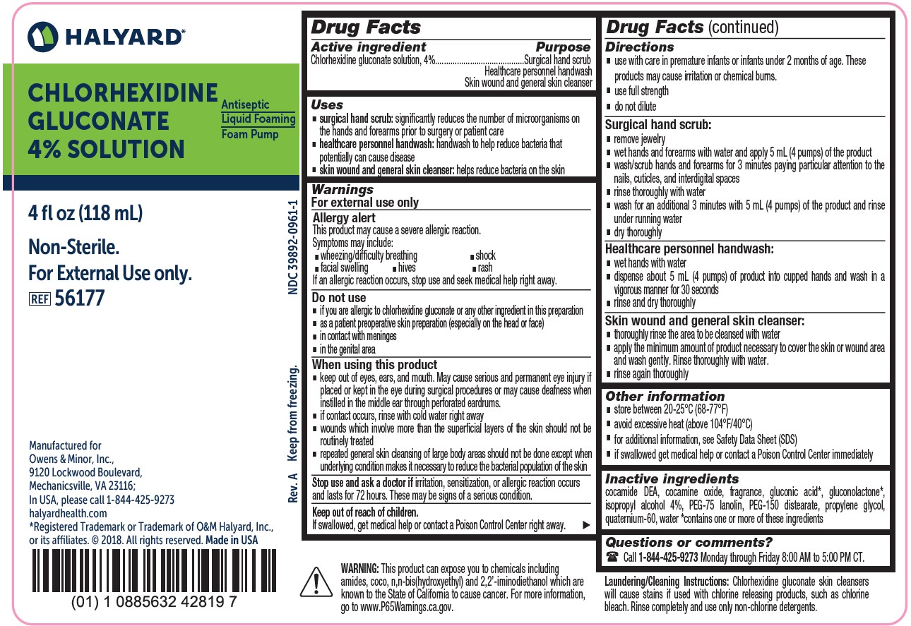 Pill image for Halyard Chlorhexidine Gluconate 4% Solution, Antiseptic, Liquid Foaming, Foam Pump