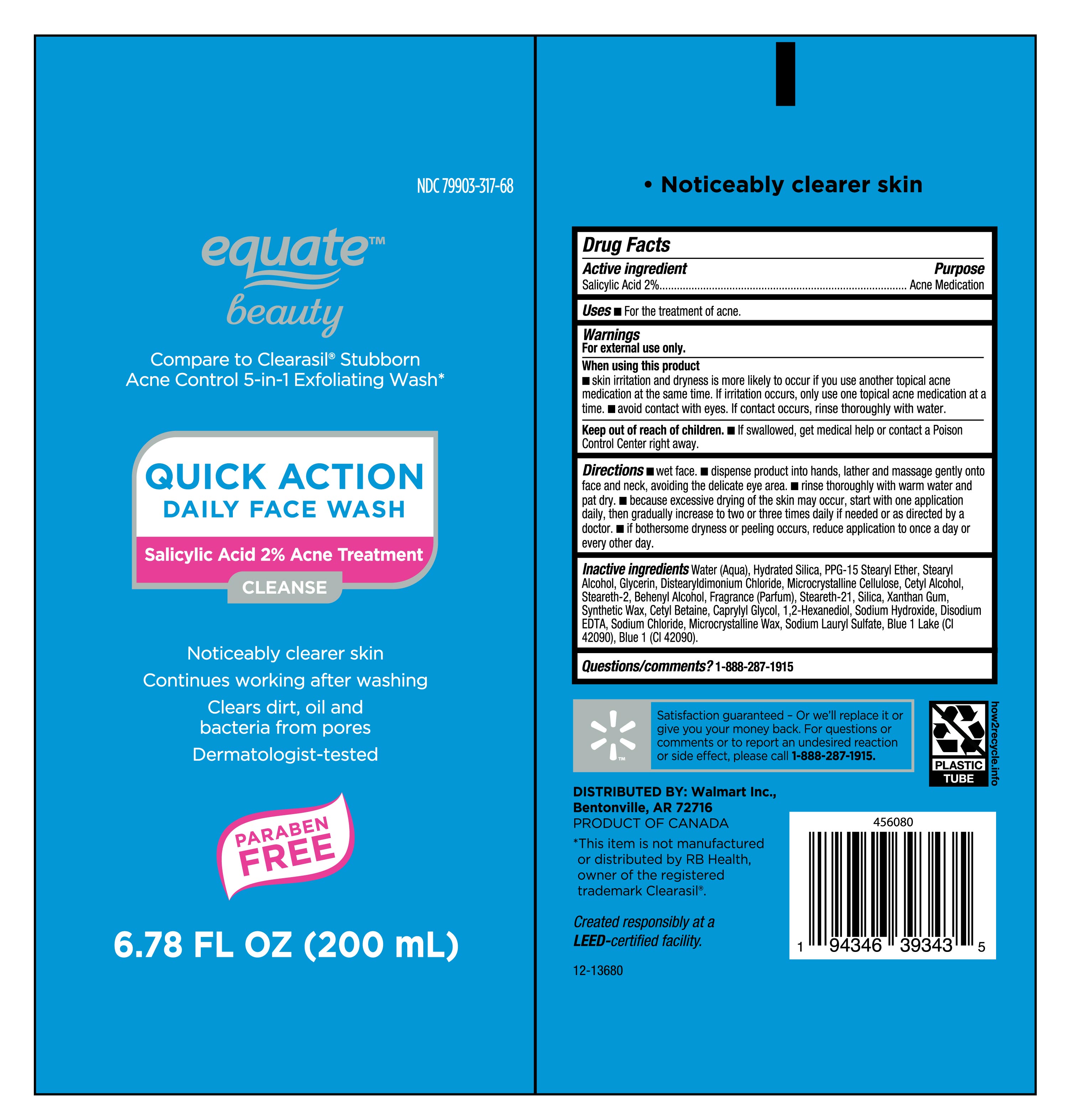 Pill image for Ndc- 79903-317, Acne Control 5 In 1 Exfoliating Wash.