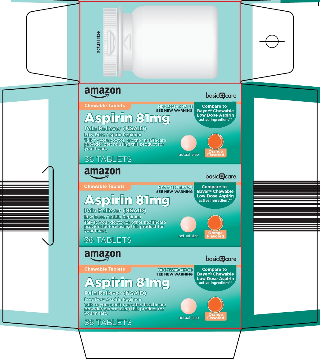 Pill image for Amazon Aspirin 81mg Drug Facts