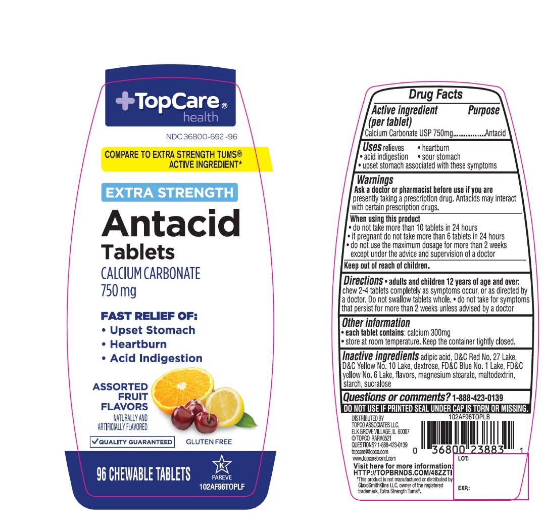 Pill image for Topco Associates Llc. Extra Strength 96 Chewable Tablets Drug Facts