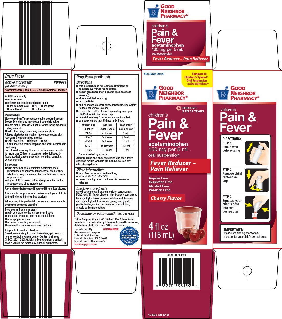 Pill image for Amerisource Bergen Children’s Pain & Fever Drug Facts