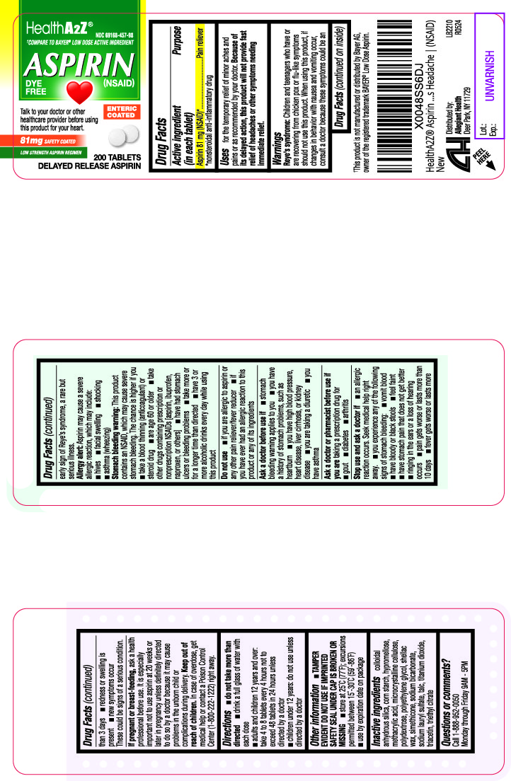 Pill image for 457 - Aspirin 81mg Dye Free