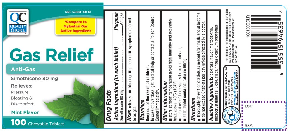 Pill image for Quality Choice Simethicone Gas Relief 100 Chewable Tablets
