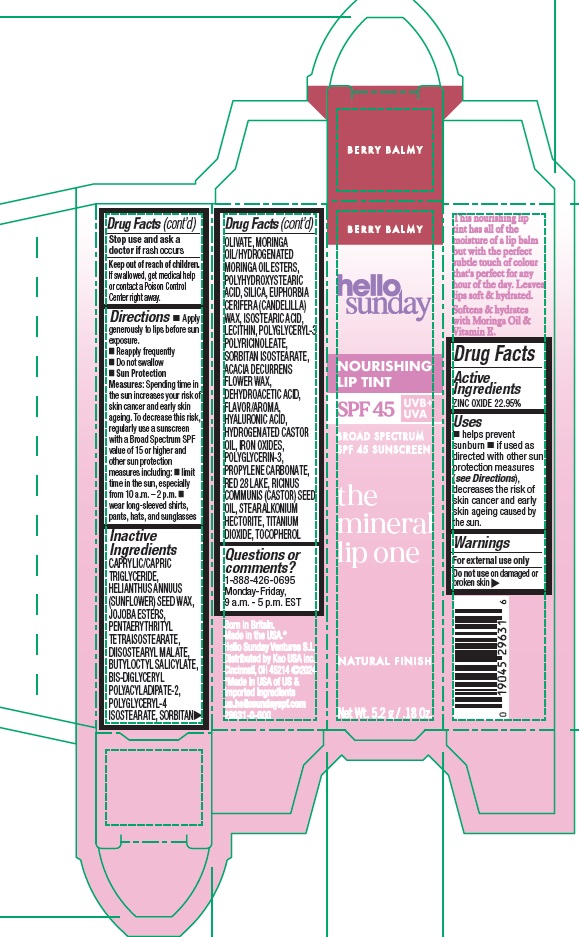 Pill image for Hello Sunday The Mineral Lip One Nourishing Lip Tint Spf 45 Berry Balmy