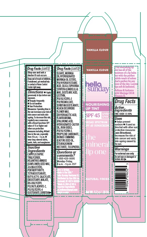 Pill image for Hello Sunday The Mineral Lip One Nourishing Lip Tint Spf 45 Vanilla Cloud