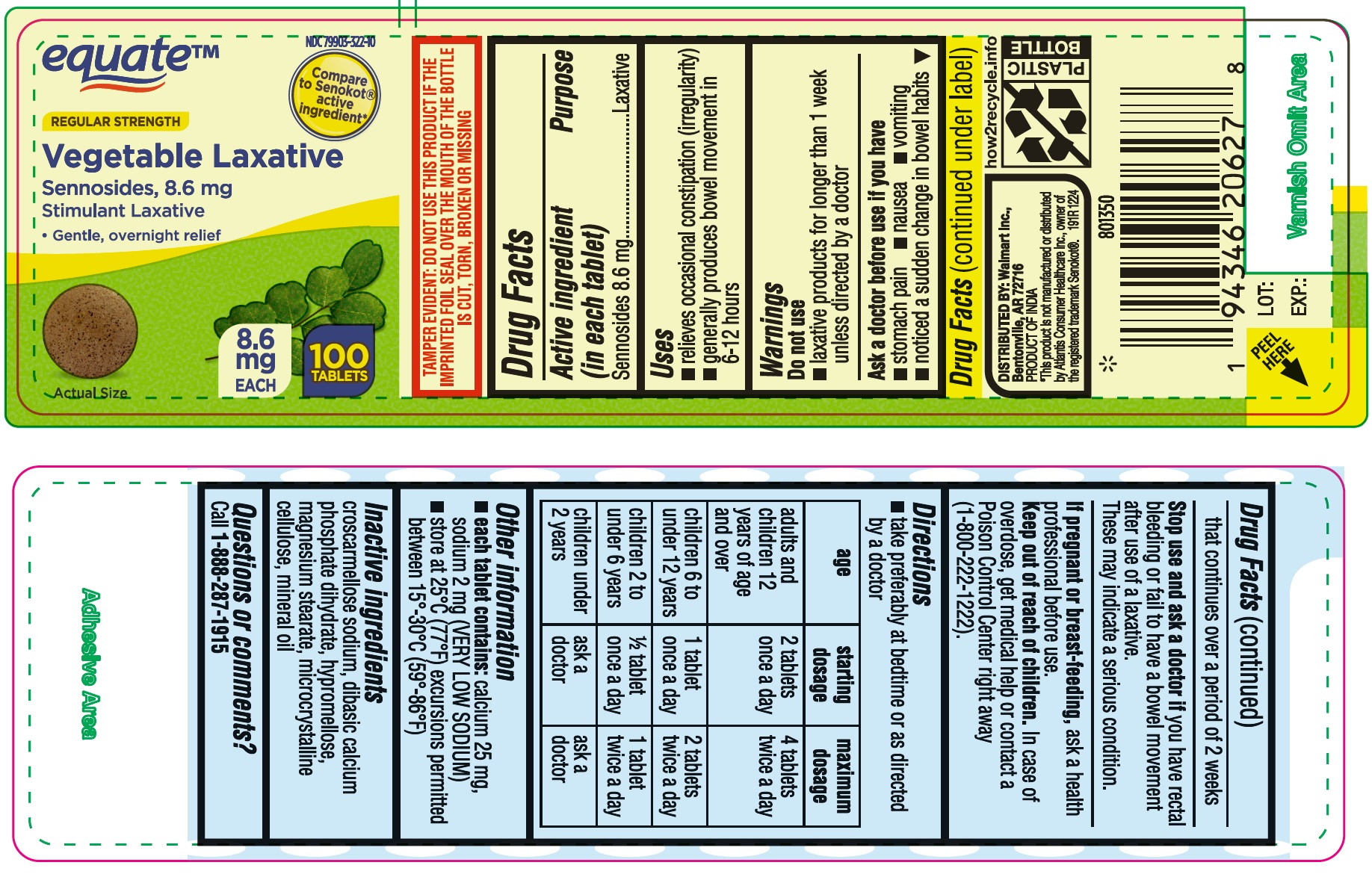 Pill image for Walmart Sennosides 8.6 Mg Tablets
